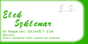 elek szklenar business card